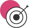 pictogramme orientation jeune cible rond rose